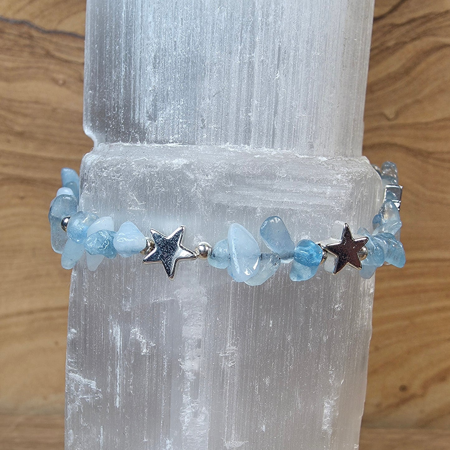 Aquamarine Stainless Steel Bracelet - Adjustable