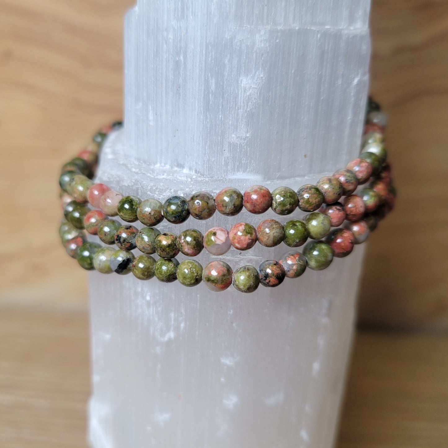 Unakite Bracelet - 4mm to 4.5mm