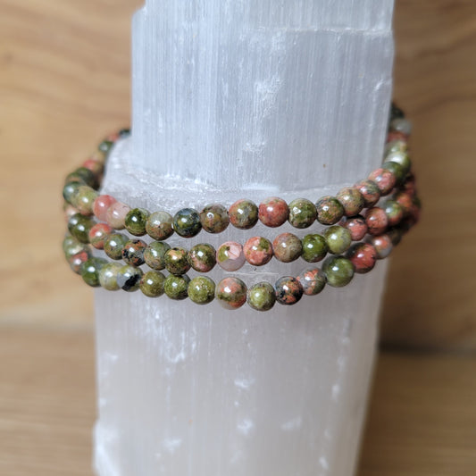 Unakite Bracelet - 4mm to 4.5mm