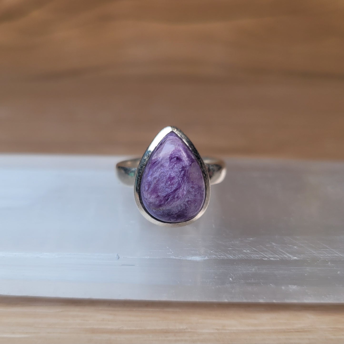Charoite Sterling Silver Ring - Size 6