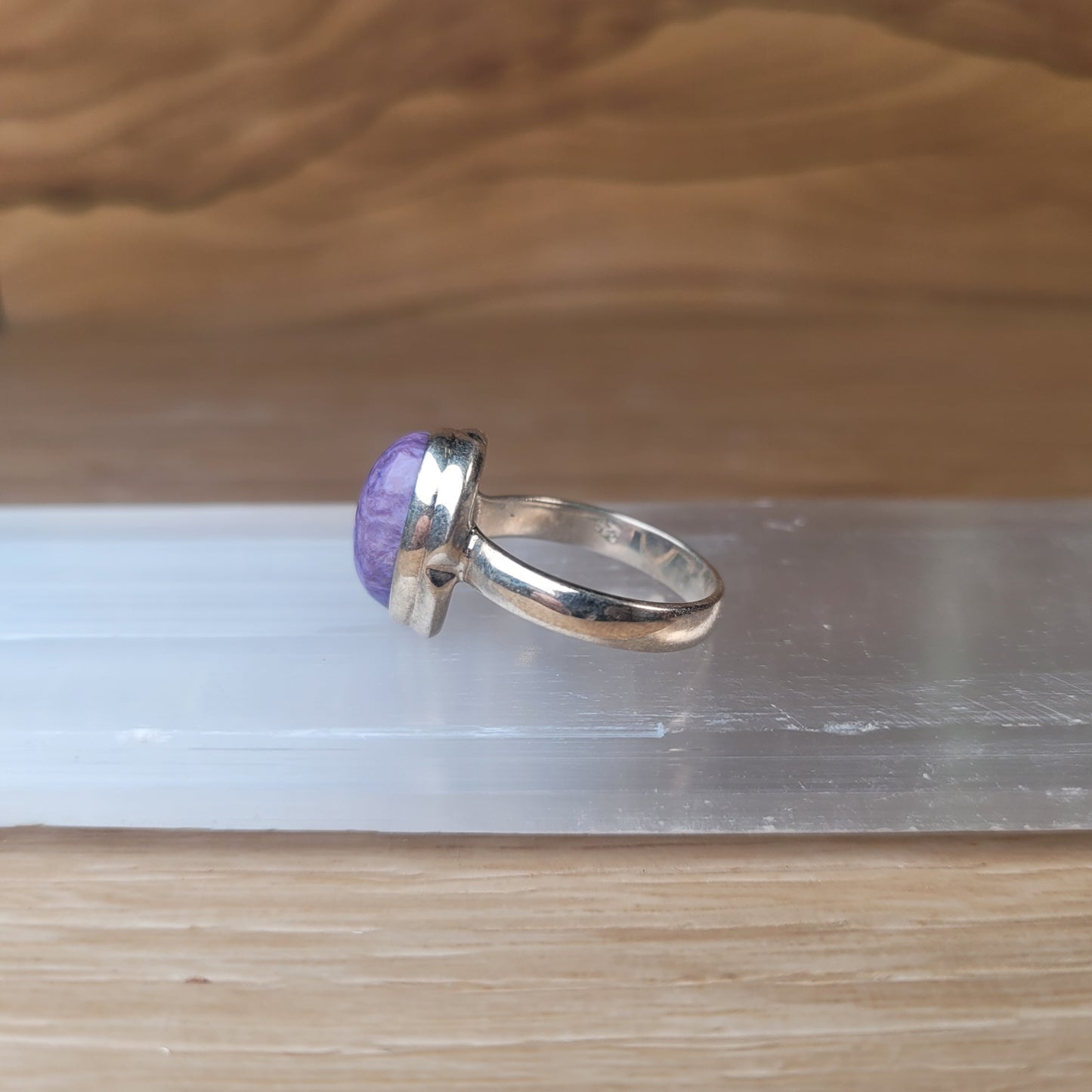 Charoite Sterling Silver Ring - Size 6