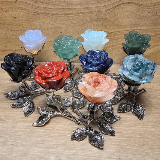 Forever Rose | Natural Crystal Rose Carving