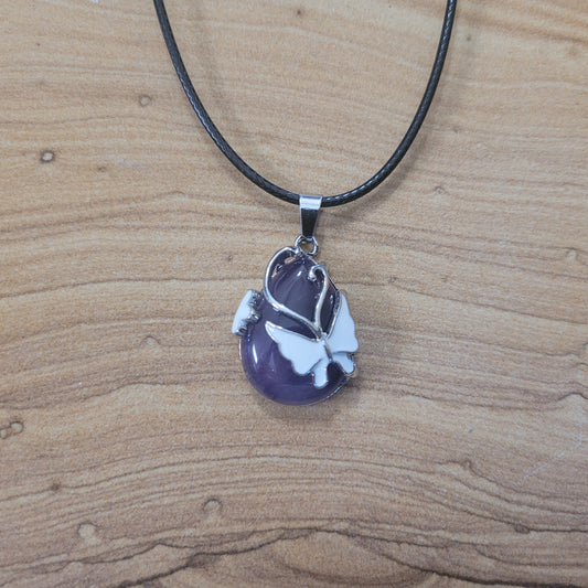 Amethyst Butterfly Necklace