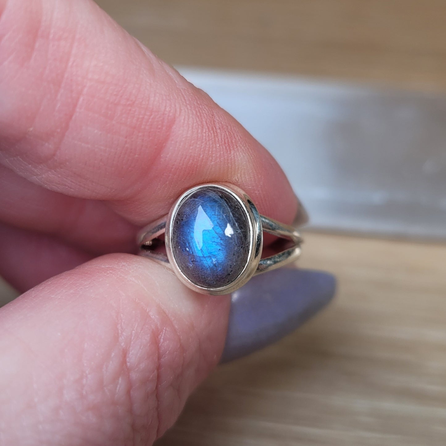 Labradorite Sterling Silver Ring - Size 6