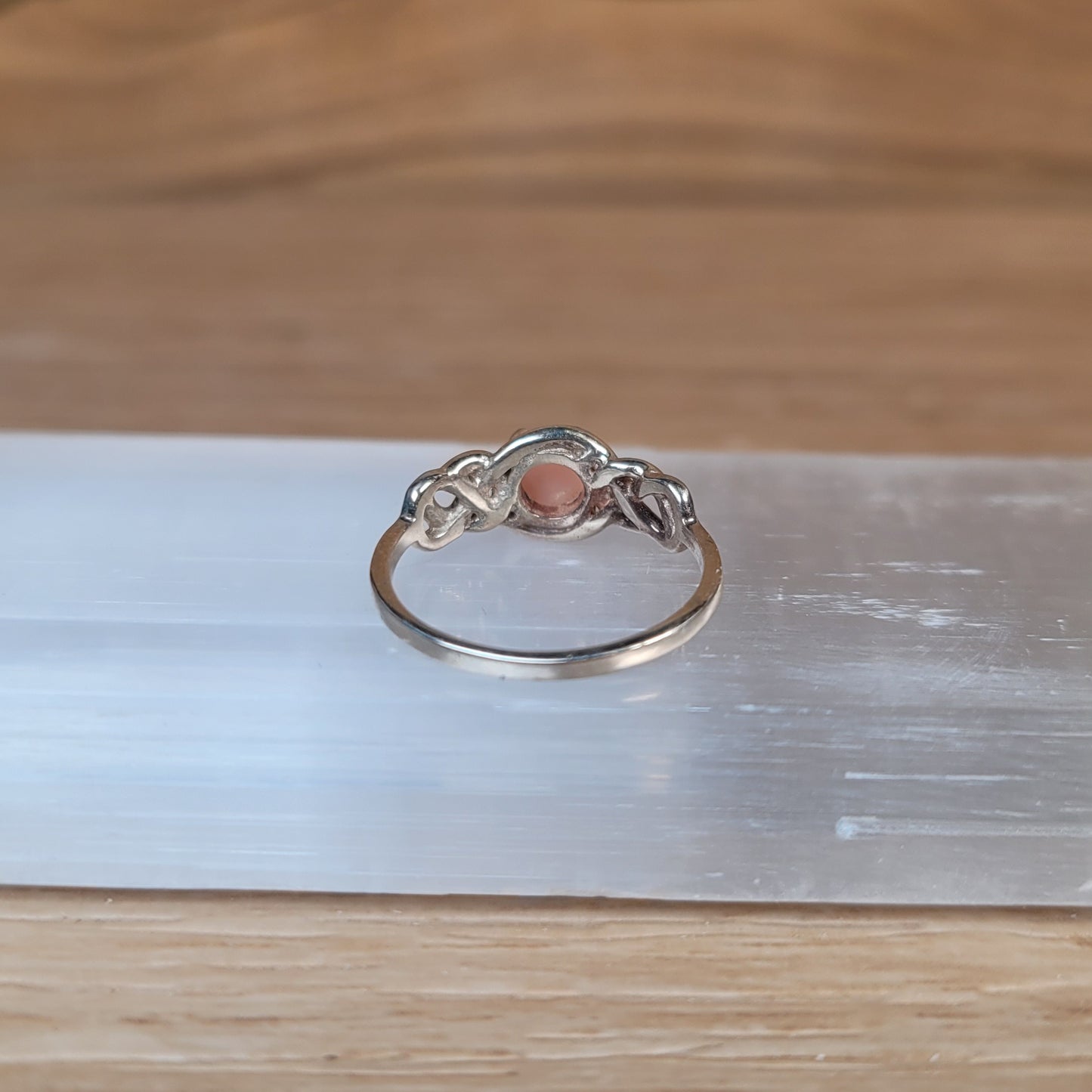 Pink Opal Sterling Silver Ring - Size 5
