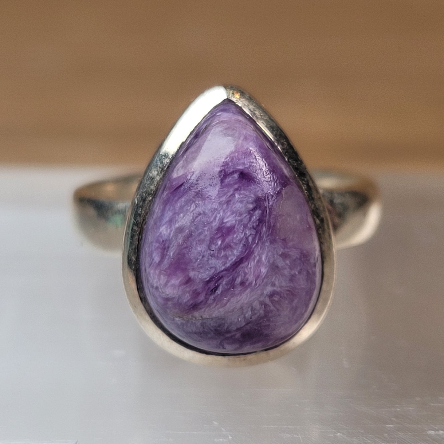 Charoite Sterling Silver Ring - Size 6