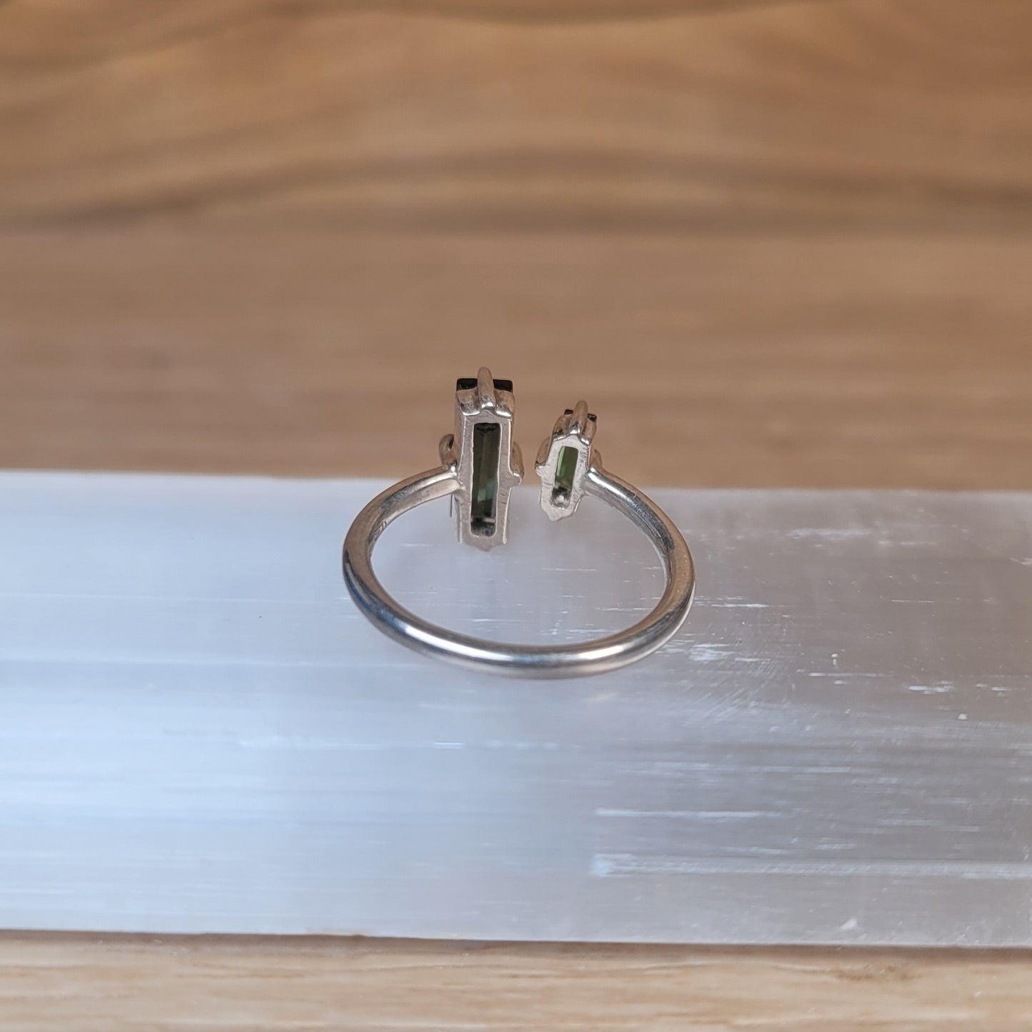 Green Tourmaline Sterling Silver Ring - Size 5