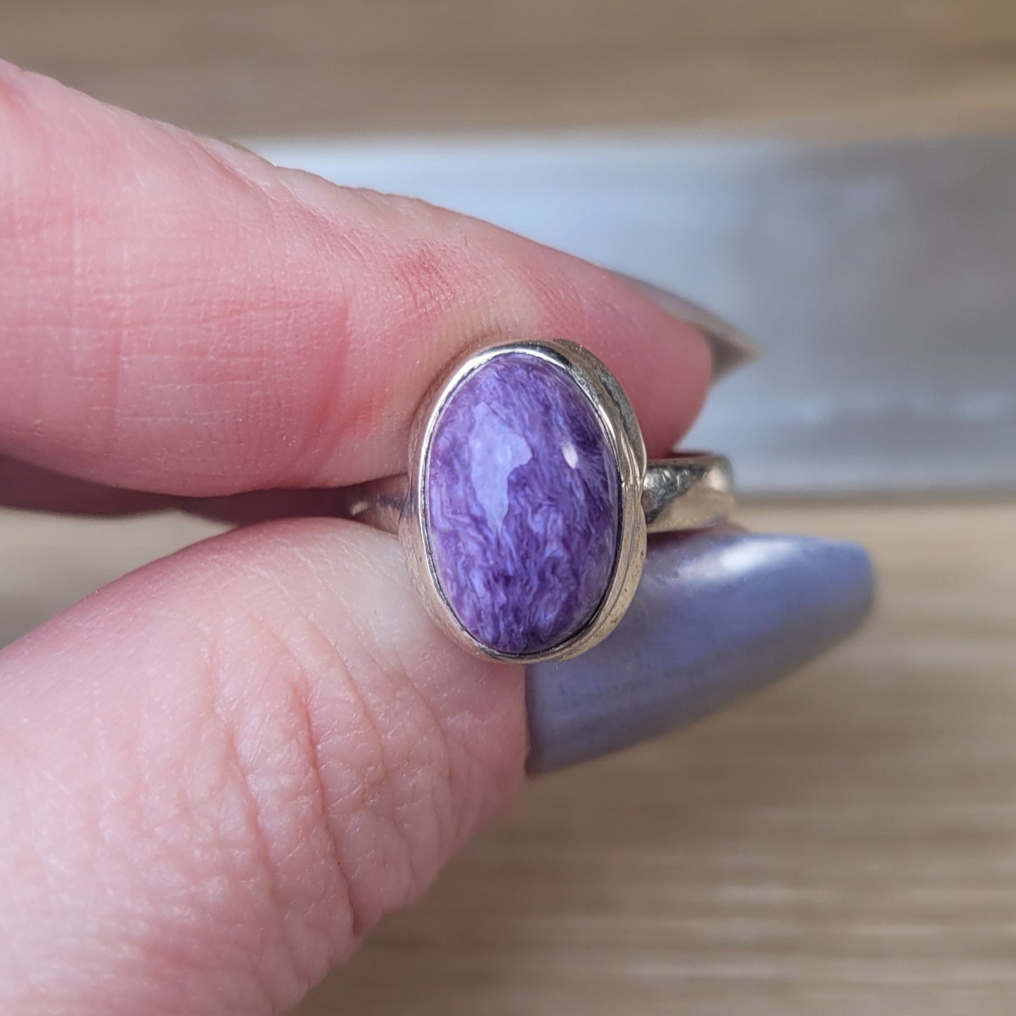 Charoite Sterling Silver Ring - Size 6