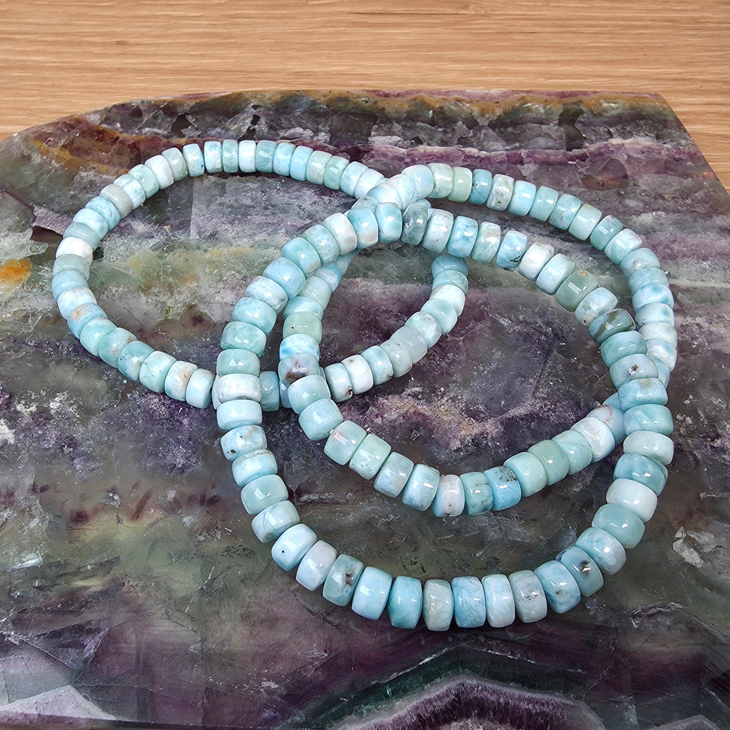 Larimar Rondelle Bracelet - 6mm to 7mm