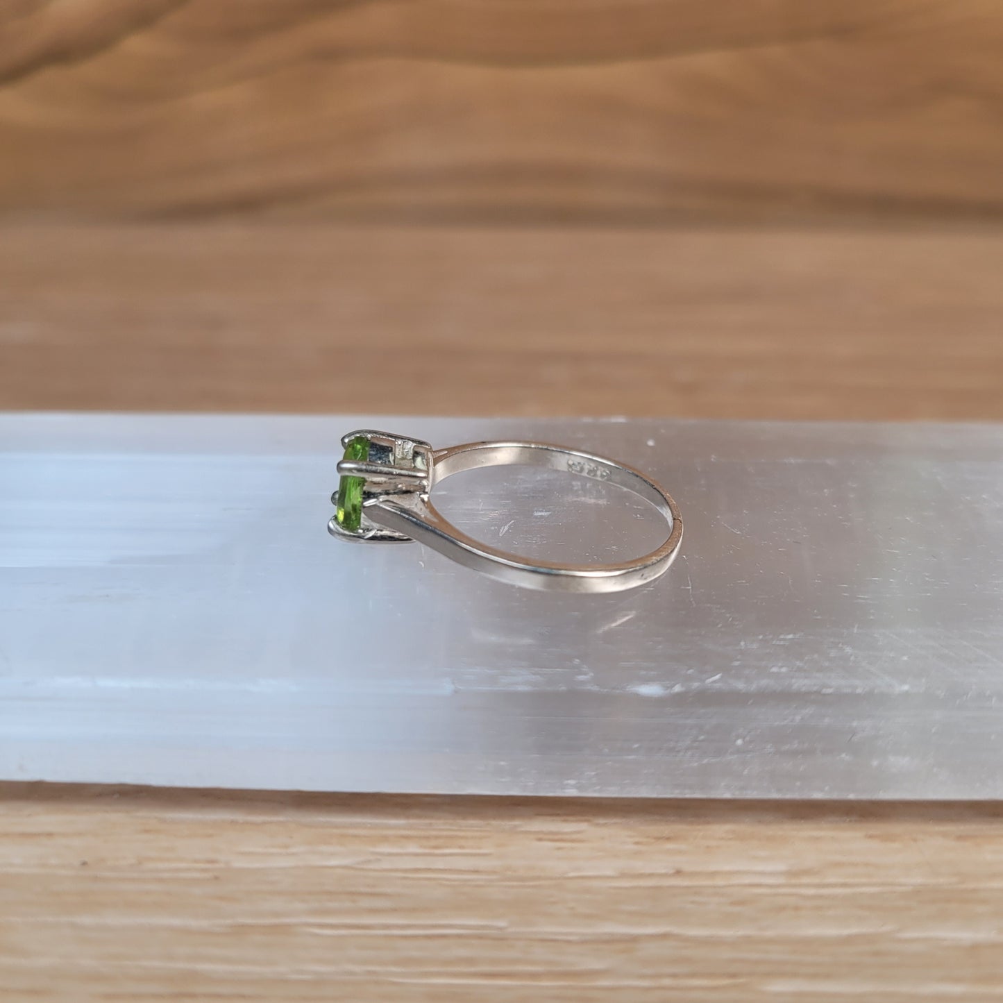 Peridot Sterling Silver Ring - Size 6