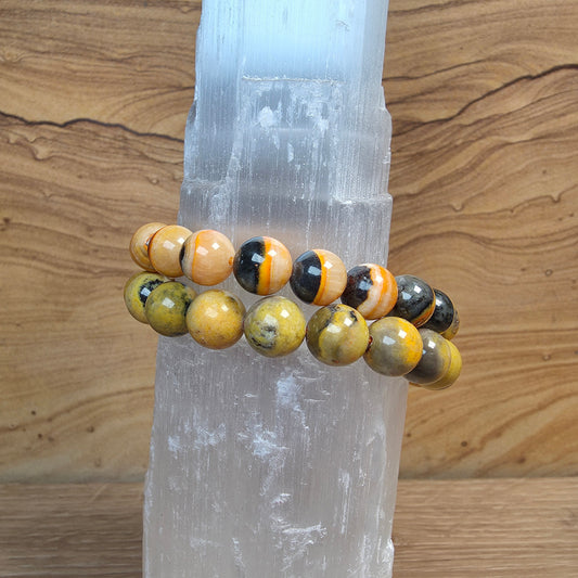 Bumblebee Jasper Bracelet - 9mm to 9.5mm