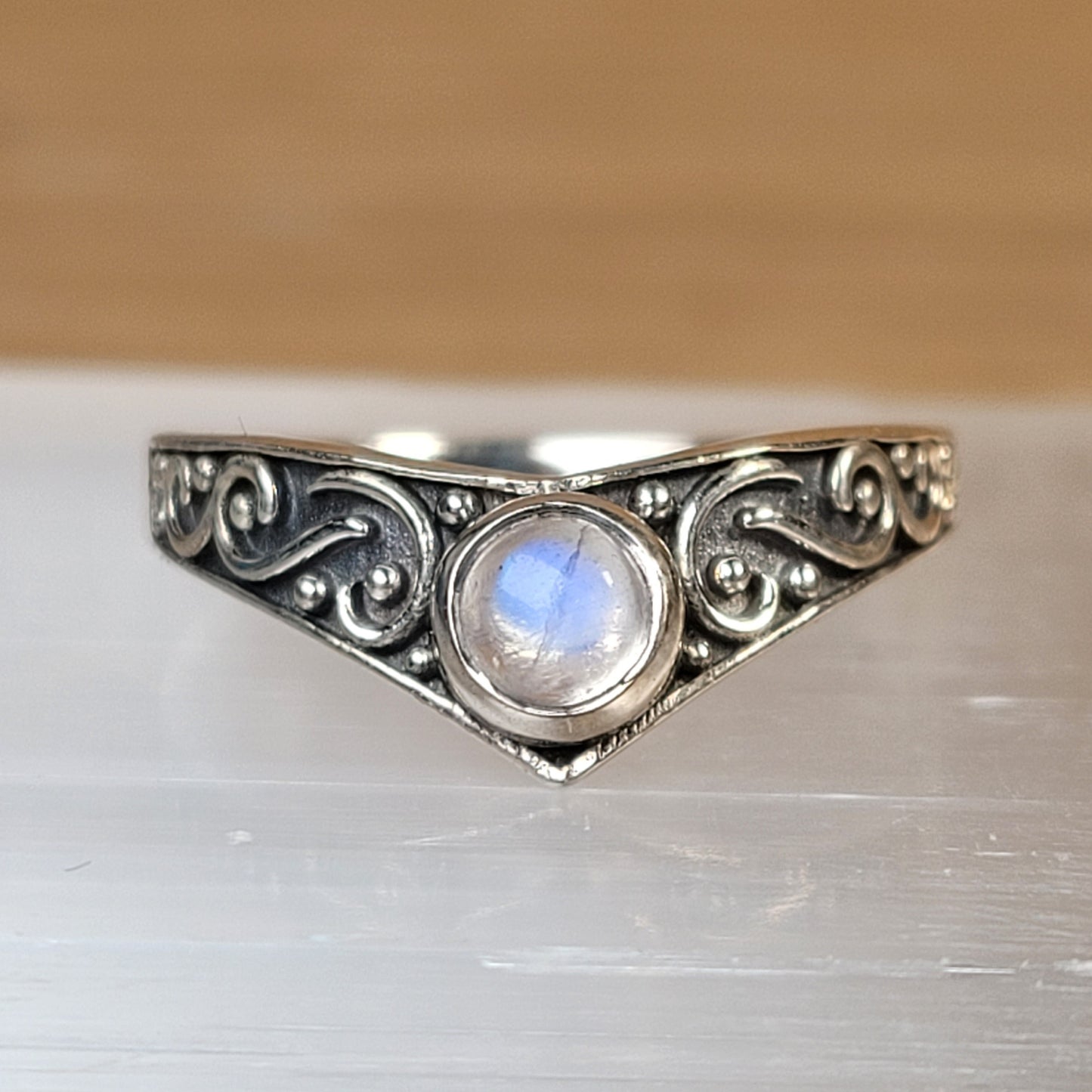 Moonstone Sterling Silver Ring - Size 5