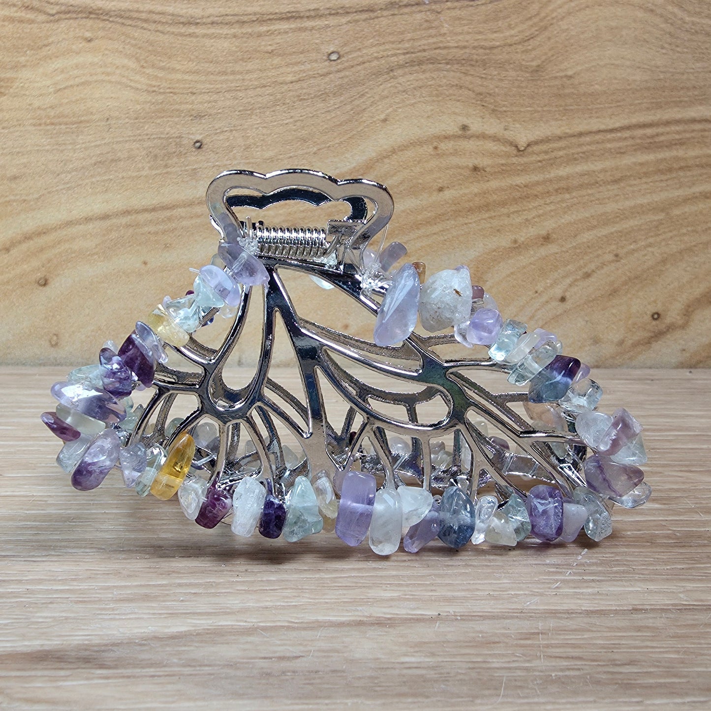 Crystal Butterfly Hair Claw Clip | Genuine Gemstone Hair Accessory