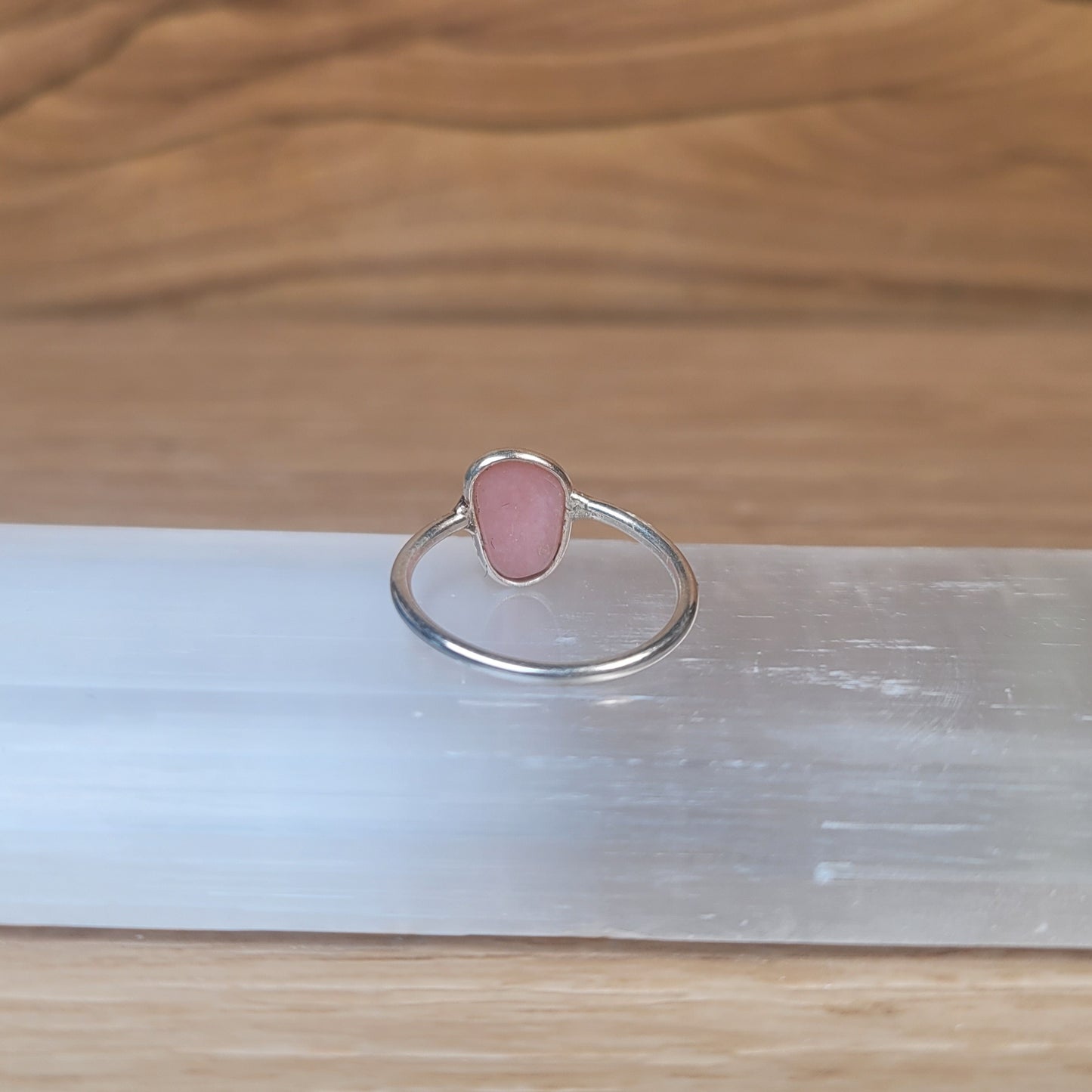 Pink Opal Sterling Silver Ring - Size 5