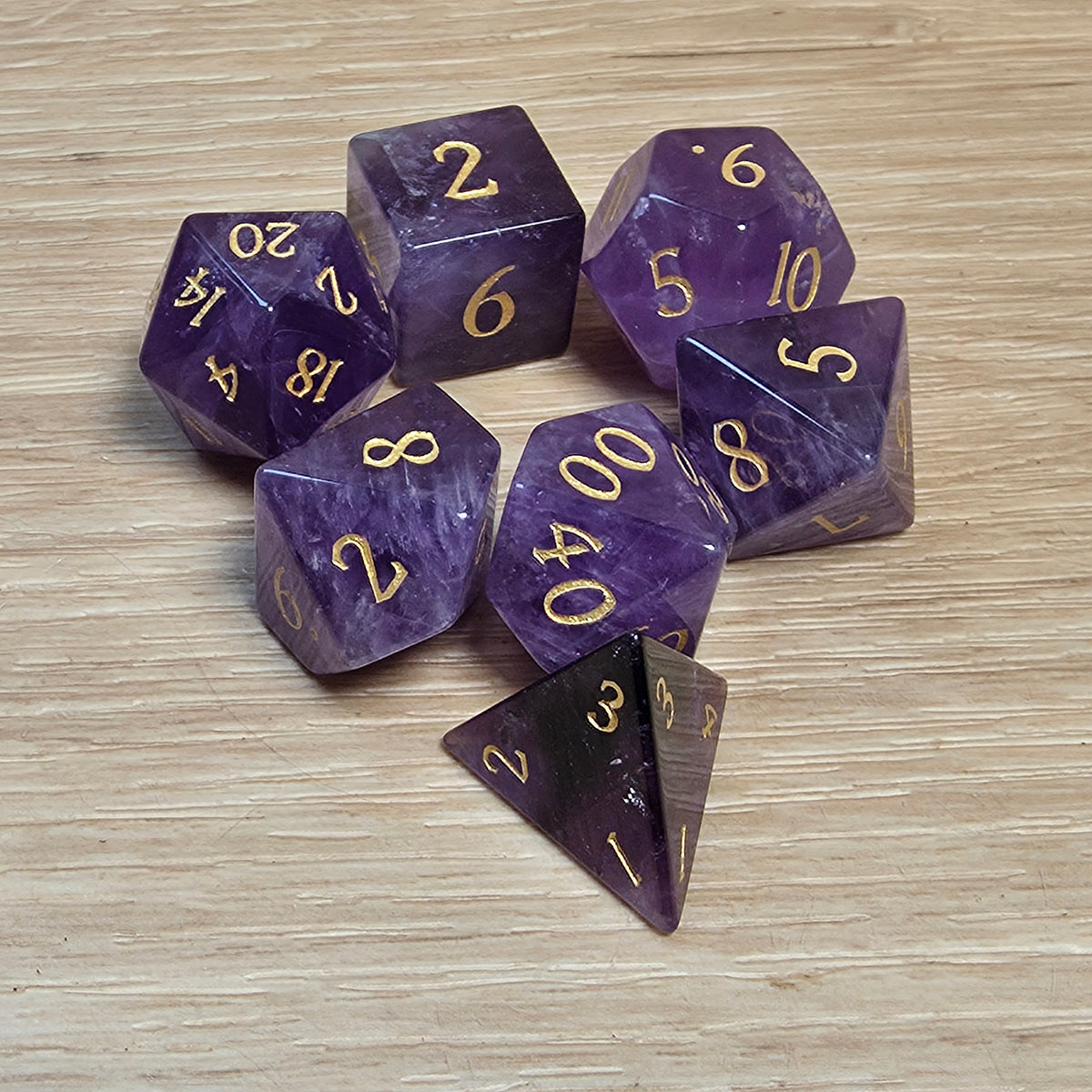 Amethyst Dungeons & Dragons Polyhedral Set