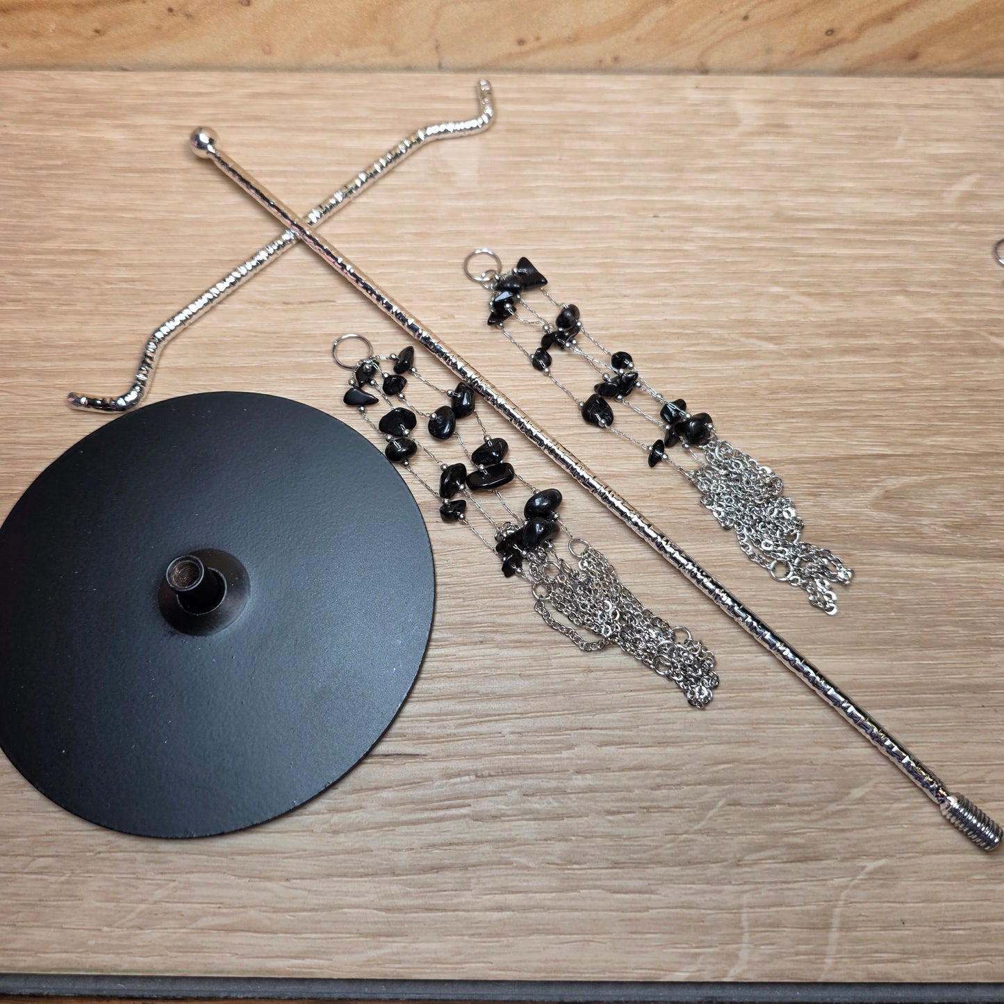 Double Hanging Sphere Holder | Obsidian