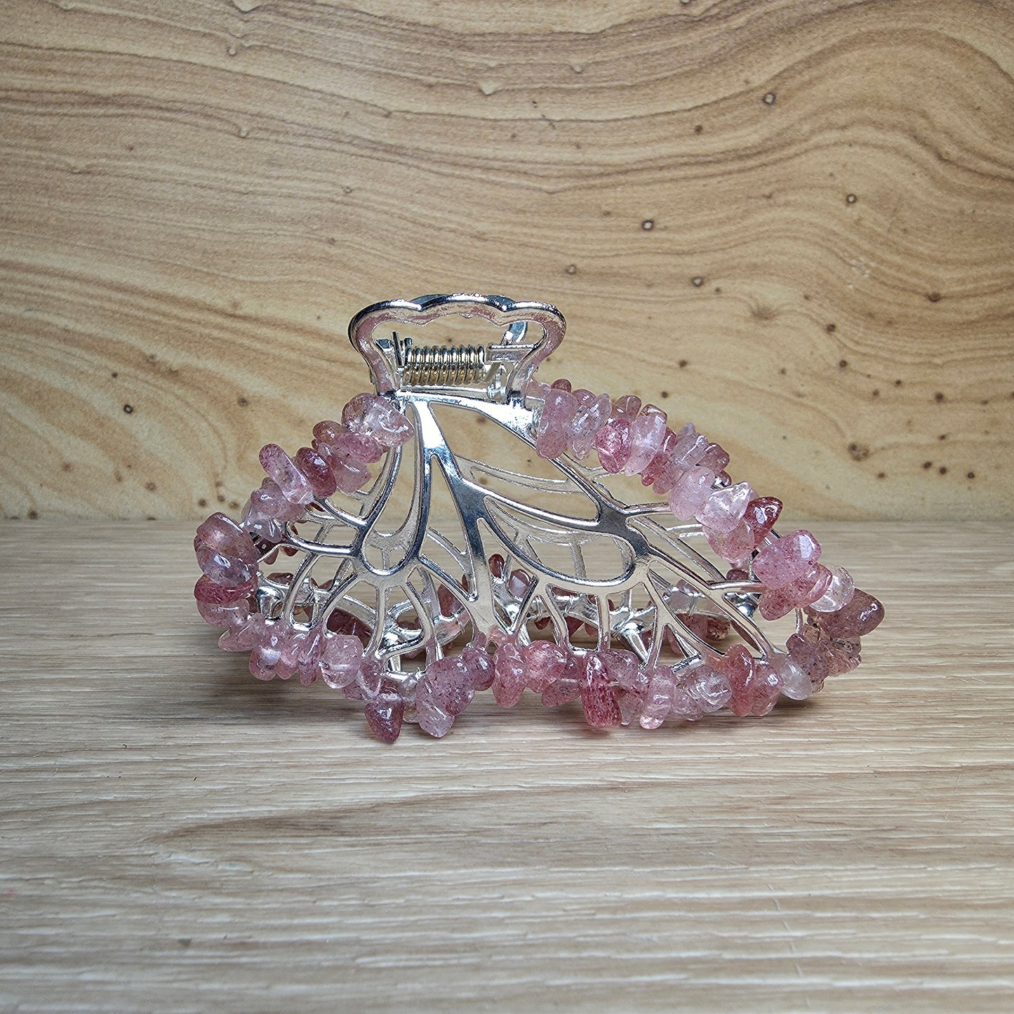 Crystal Butterfly Hair Claw Clip | Genuine Gemstone Hair Accessory