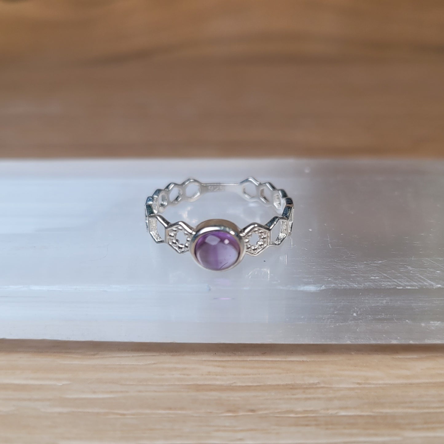 Amethyst Sterling Silver Ring - Size 6