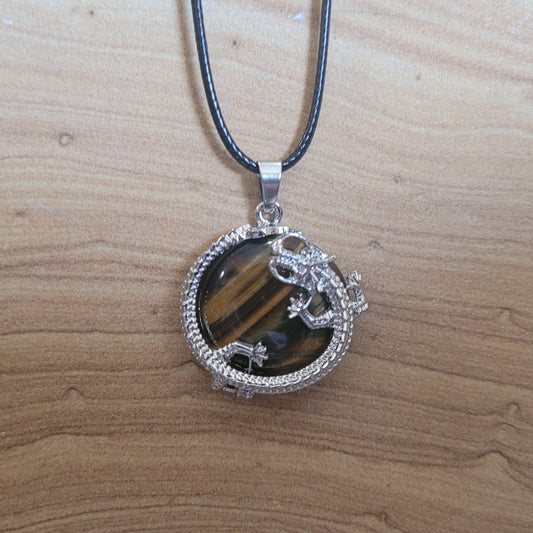 Tiger Eye Dragon Necklace