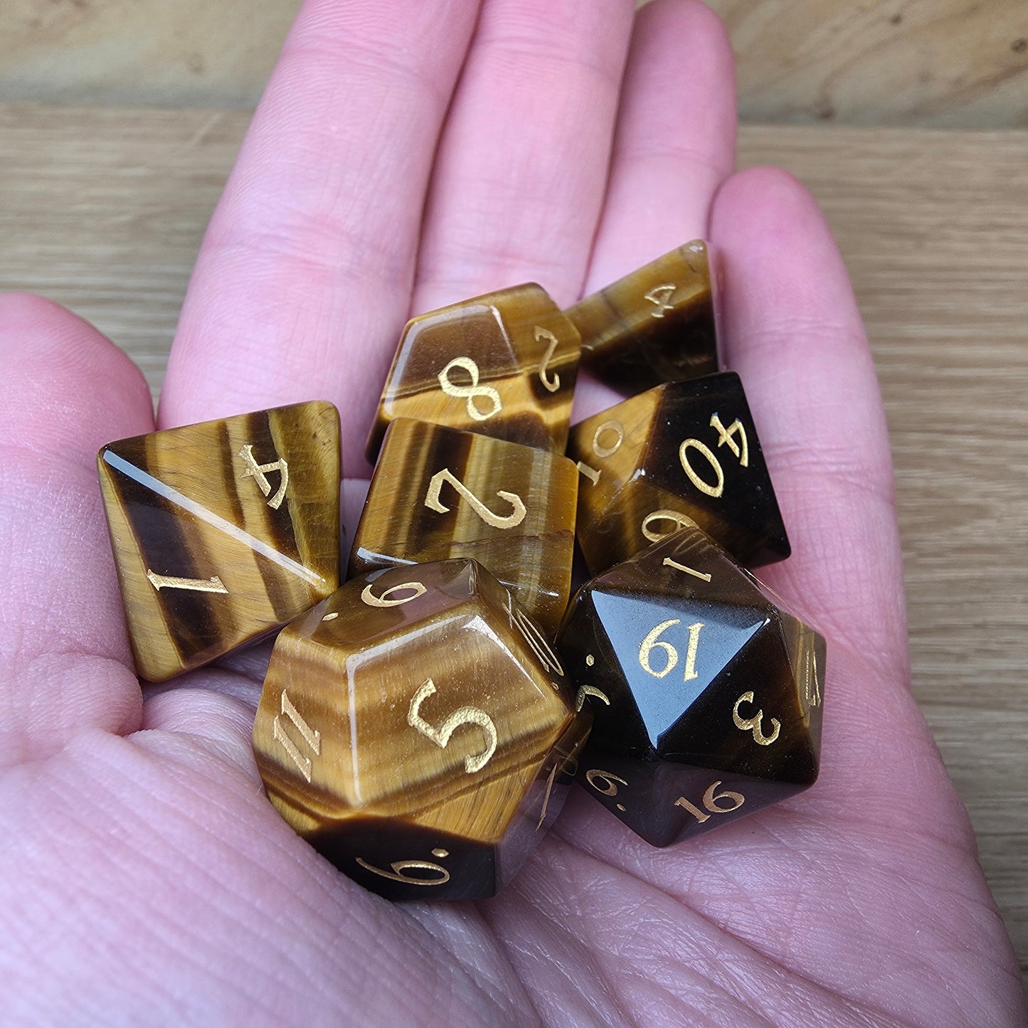 Tiger Eye Dungeons & Dragons Polyhedral Set