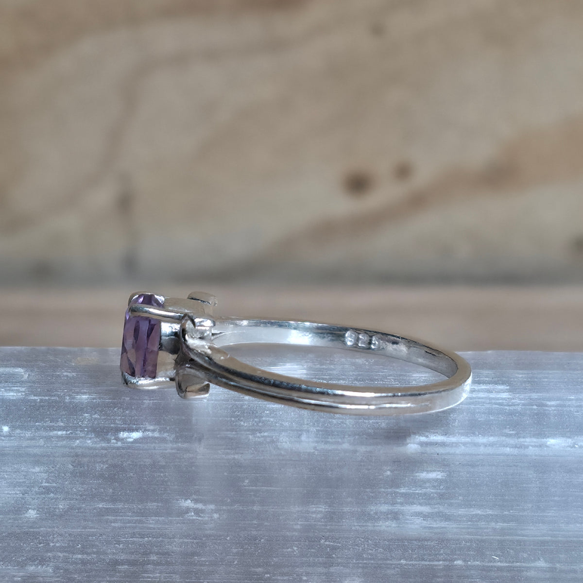Amethyst Sterling Silver Ring - Size 6
