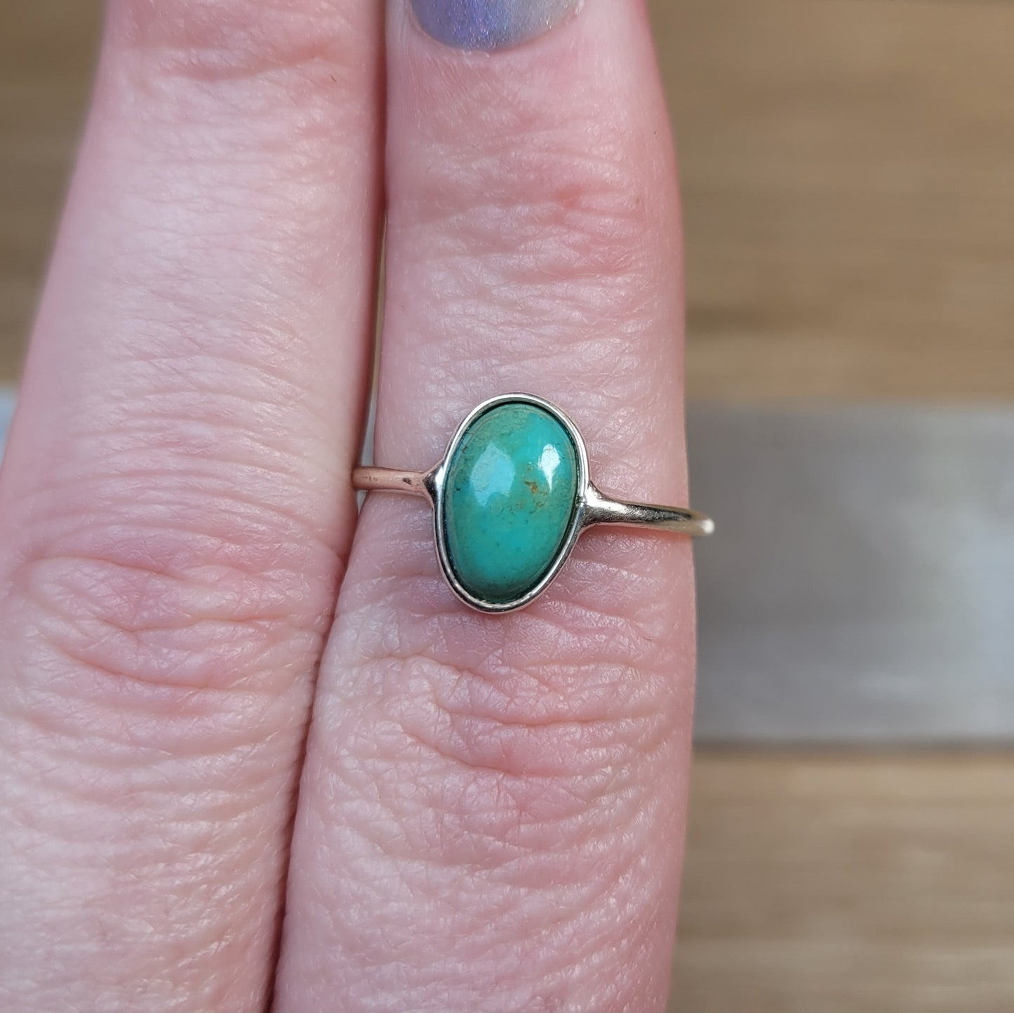 Kingman Turquoise Sterling Silver Ring - Size 6
