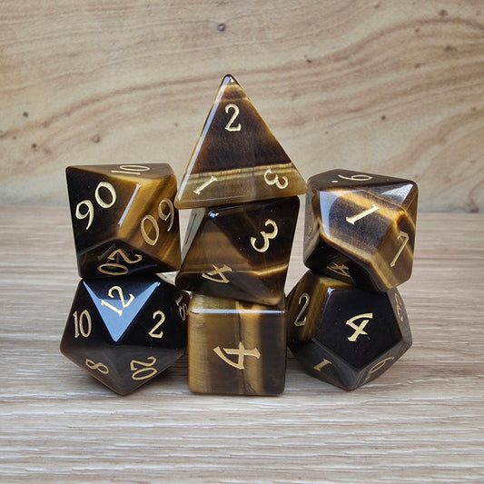 Tiger Eye Dungeons & Dragons Polyhedral Set