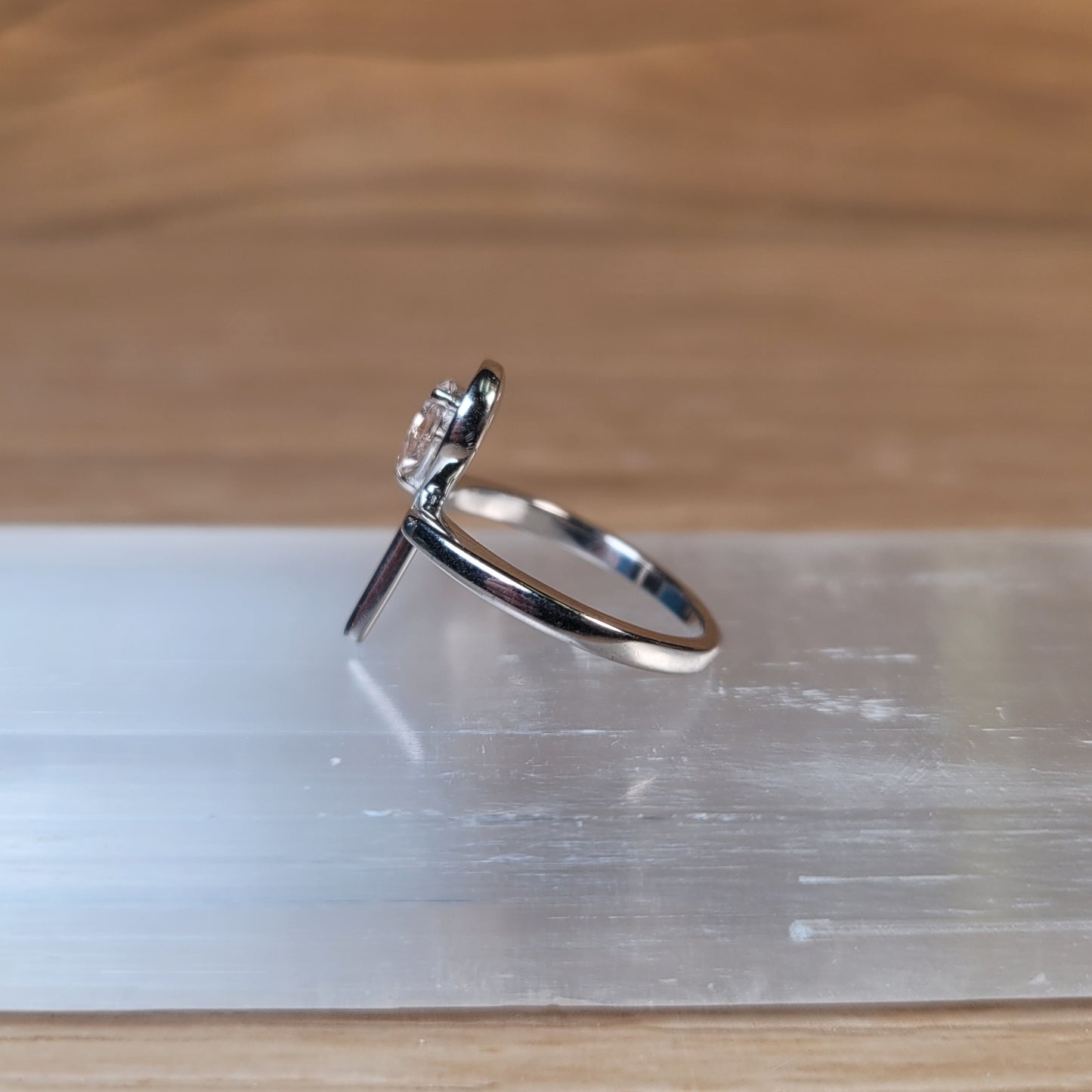 Morganite Ankh Sterling Silver Ring - Size 5