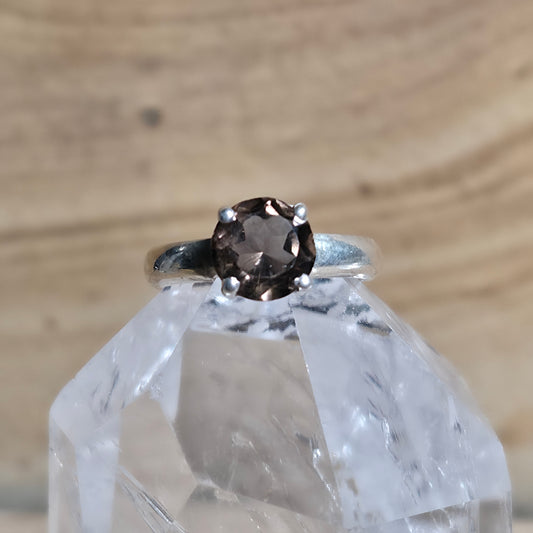 Smoky Quartz Sterling Silver Ring - Size 6