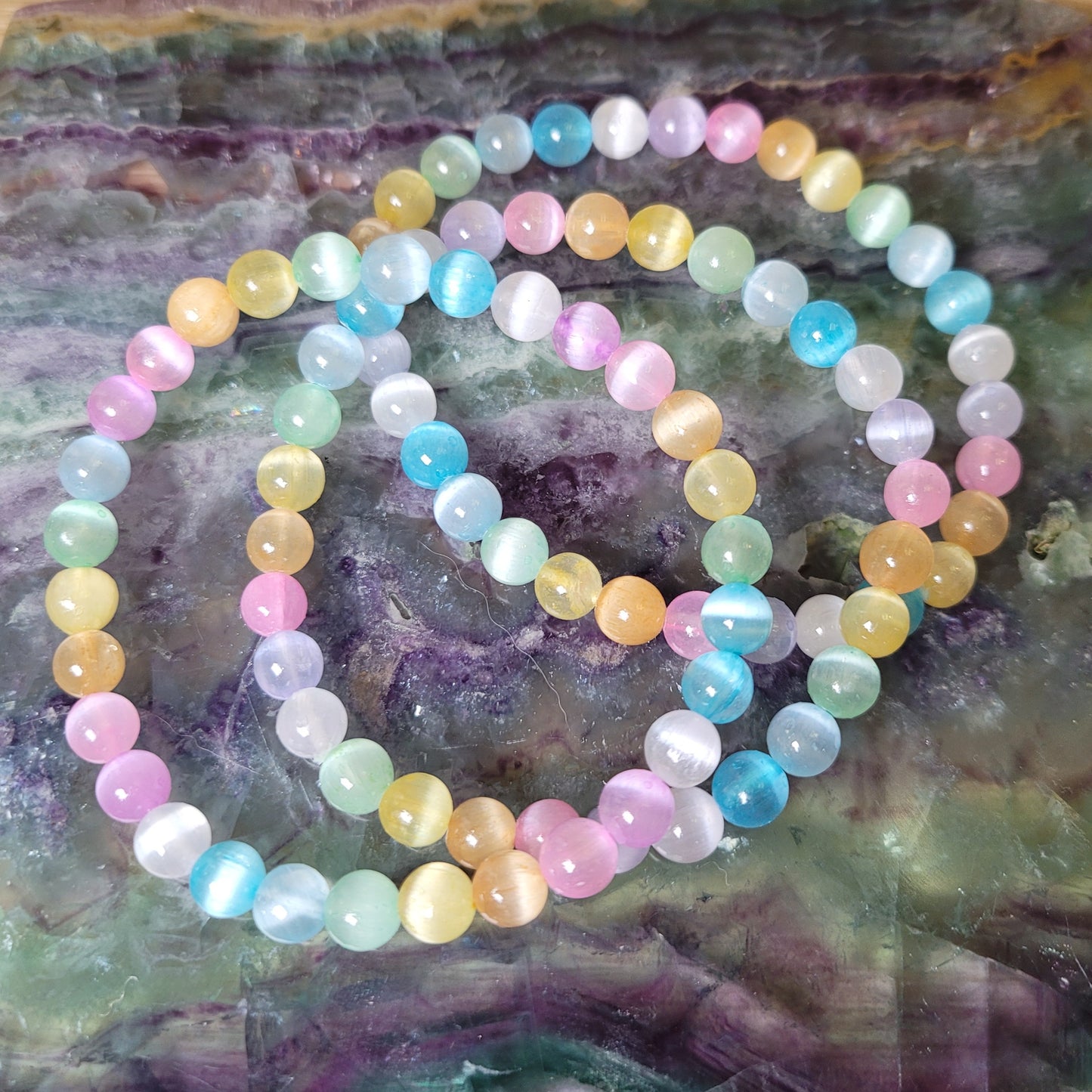 Satin Spar (dyed) Bracelet - 6mm to 7mm