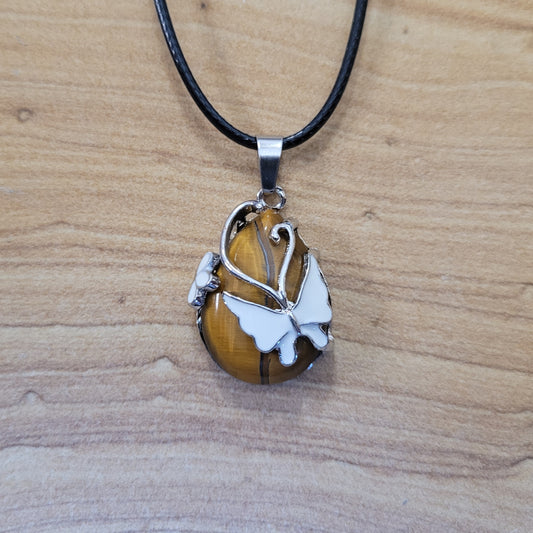 Tiger Eye Butterfly Necklace