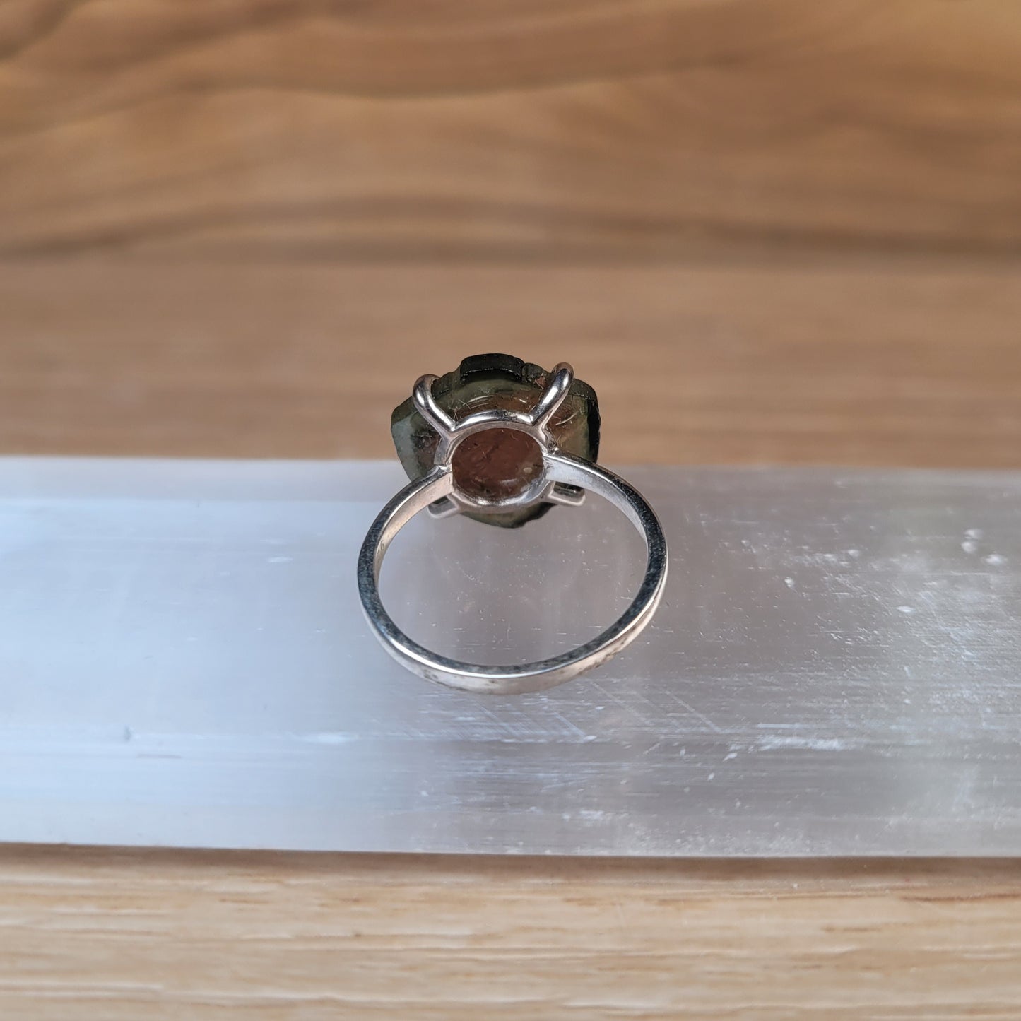 Watermelon Tourmaline Sterling Silver Ring - Size 6