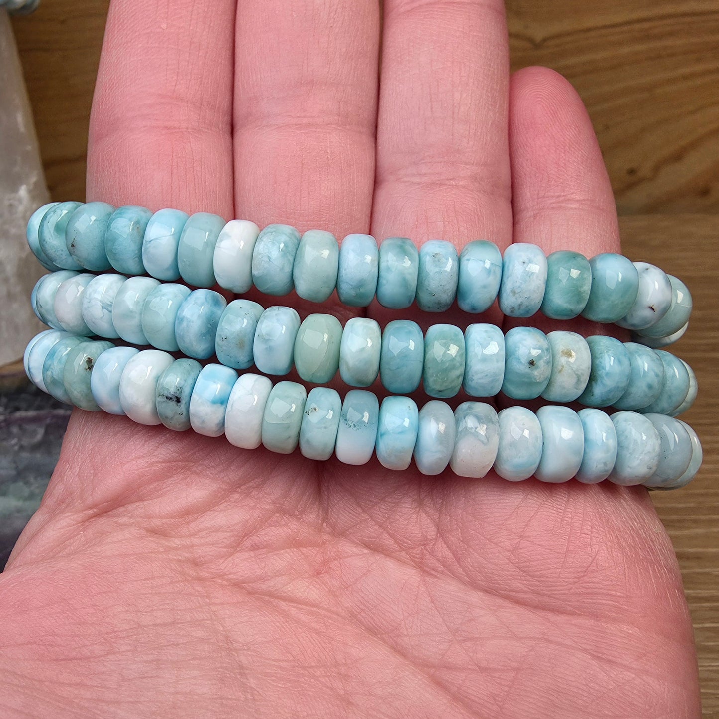 Larimar Rondelle Bracelet - 7.5mm to 8.5mm