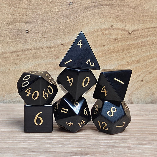 Obsidian Dungeons & Dragons Polyhedral Set