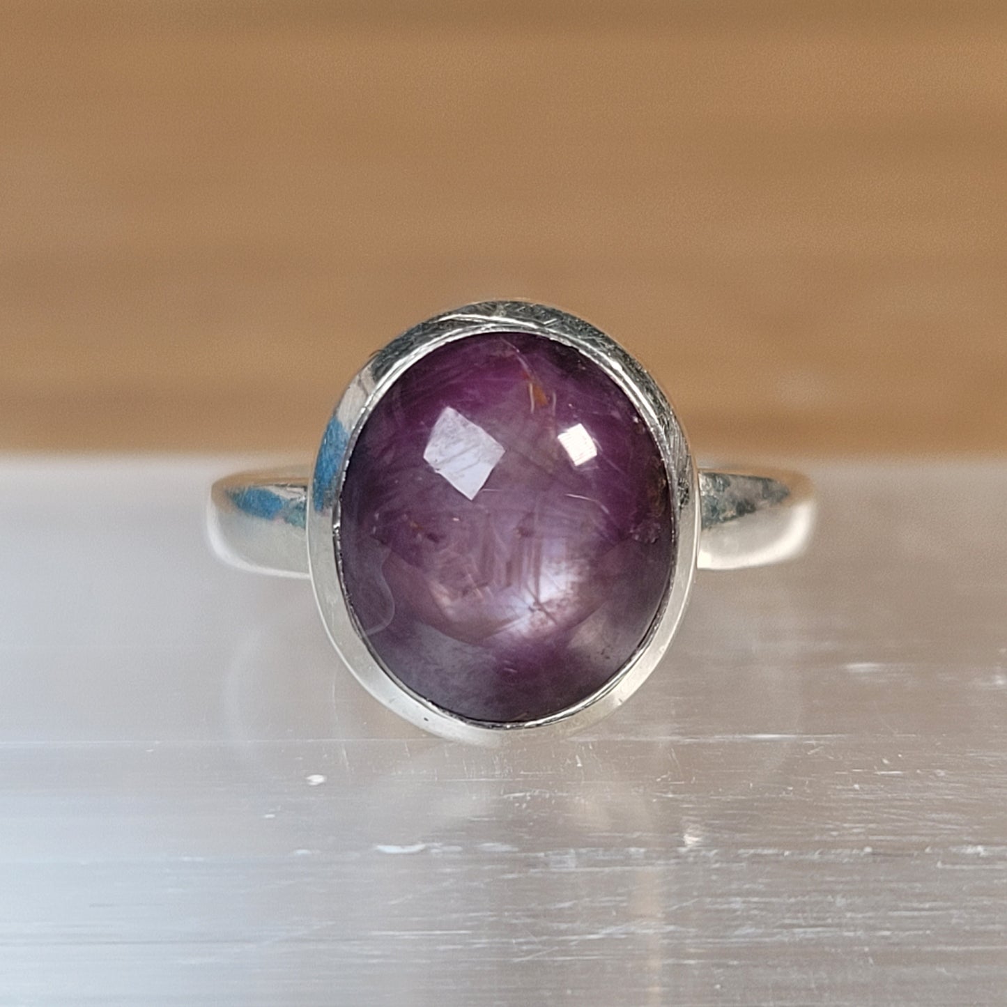 Star Ruby Sterling Silver Ring - Size 5