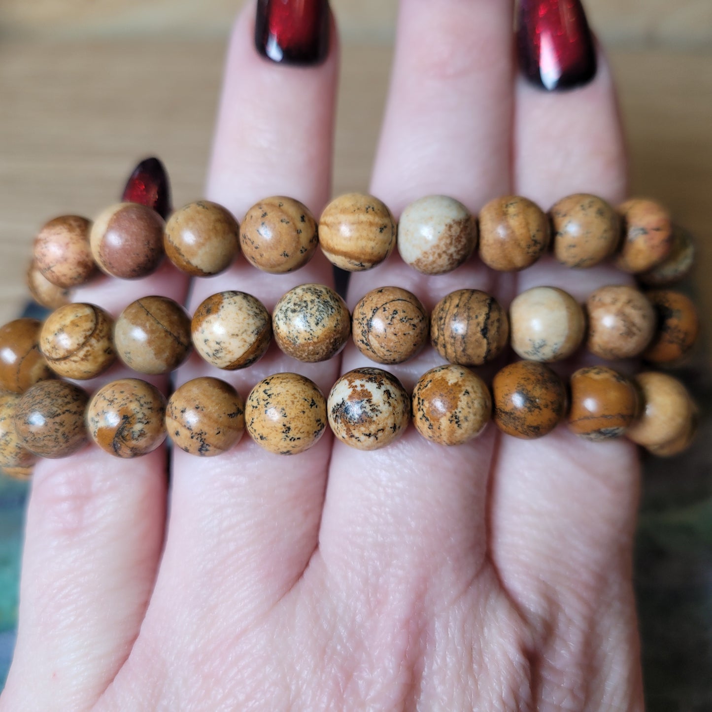 Picture Jasper Bracelet - 8.5mm to 9mm