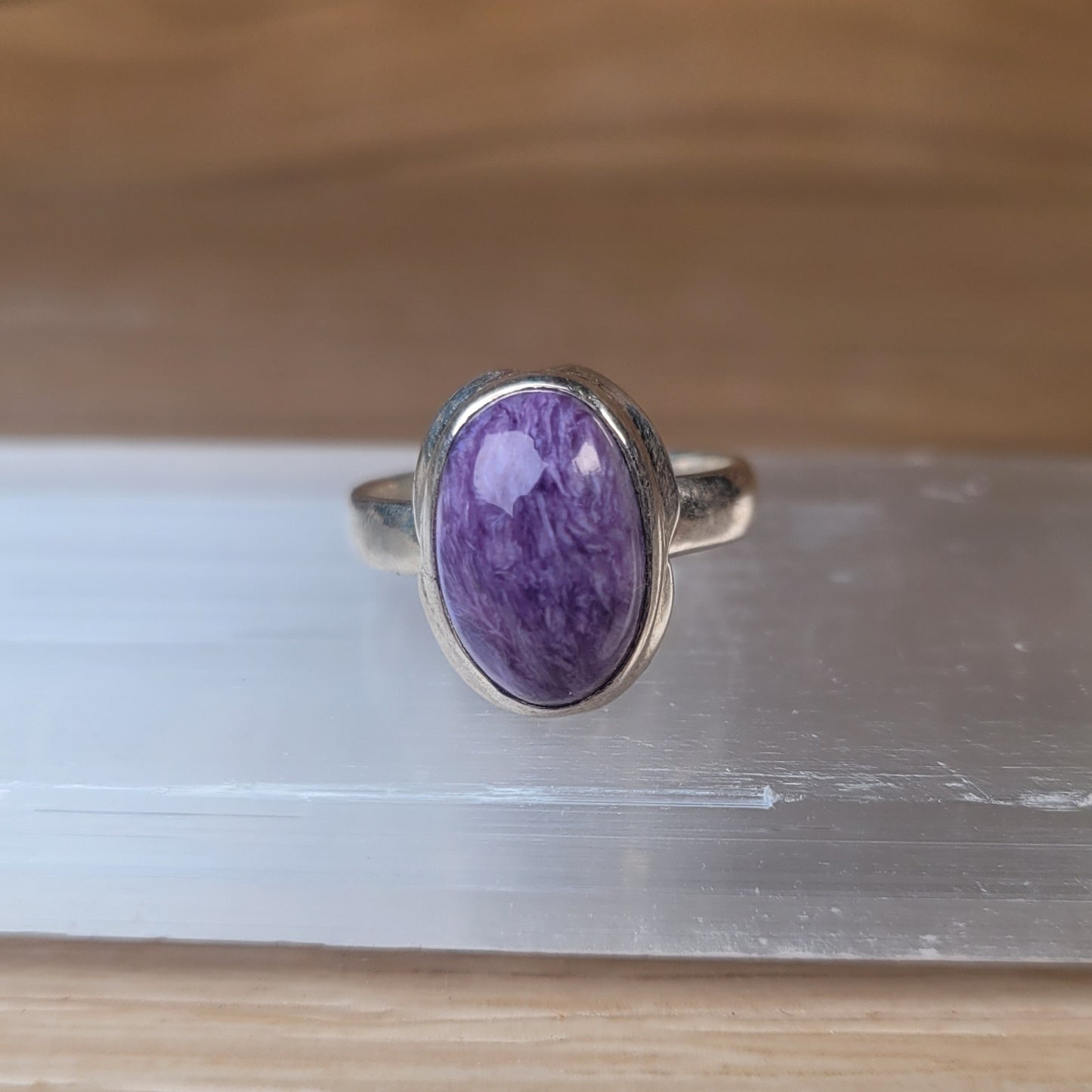 Charoite Sterling Silver Ring - Size 6