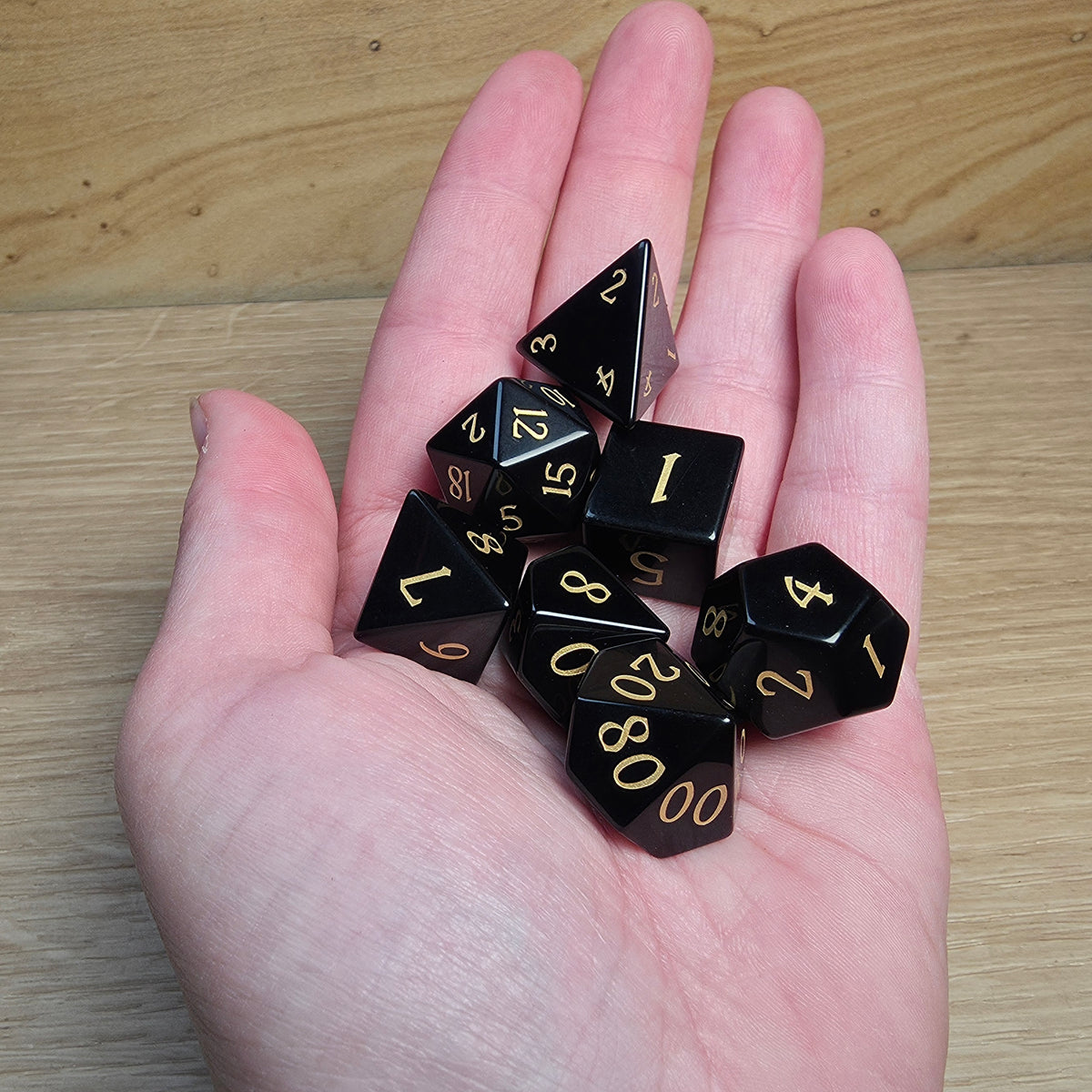 Obsidian Dungeons & Dragons Polyhedral Set