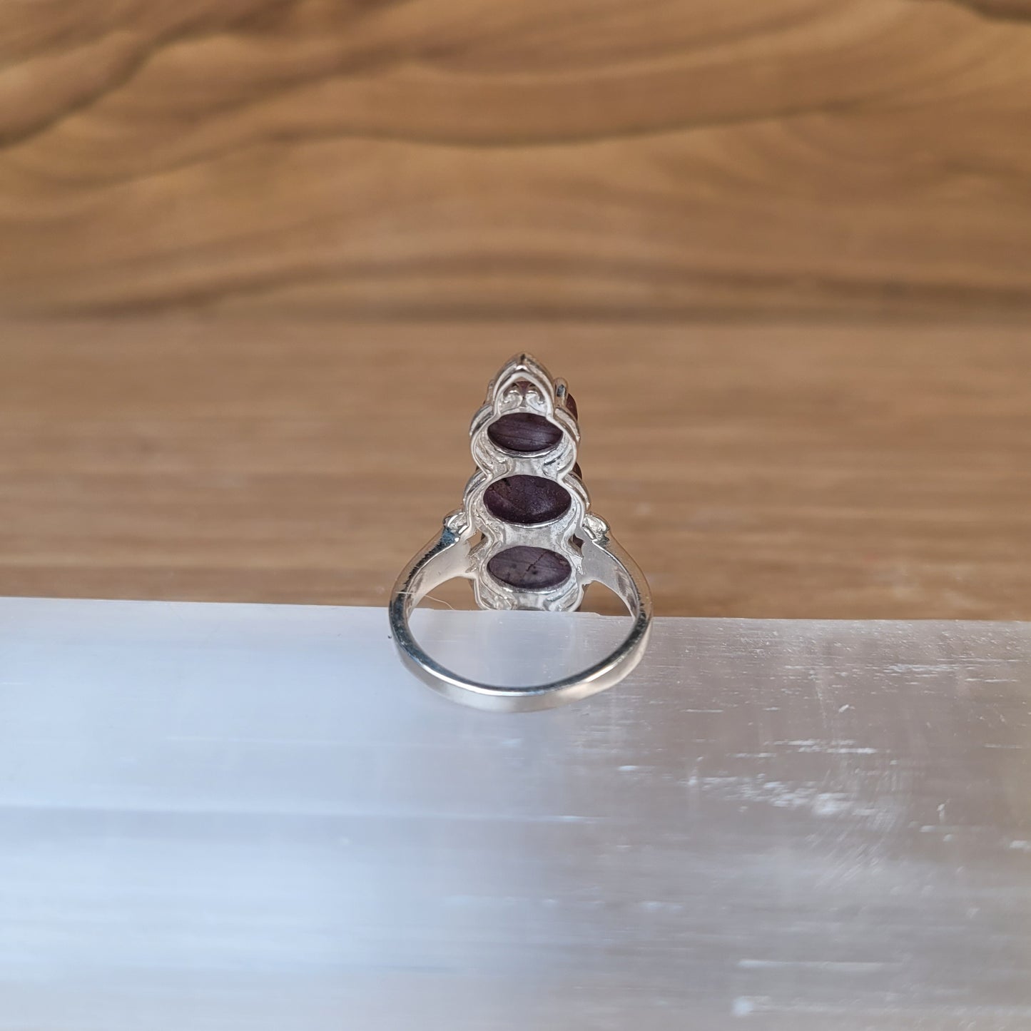 Star Ruby Sterling Silver Ring - Size 5