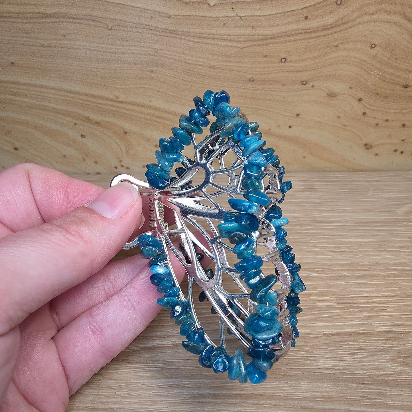 Crystal Butterfly Hair Claw Clip | Genuine Gemstone Hair Accessory