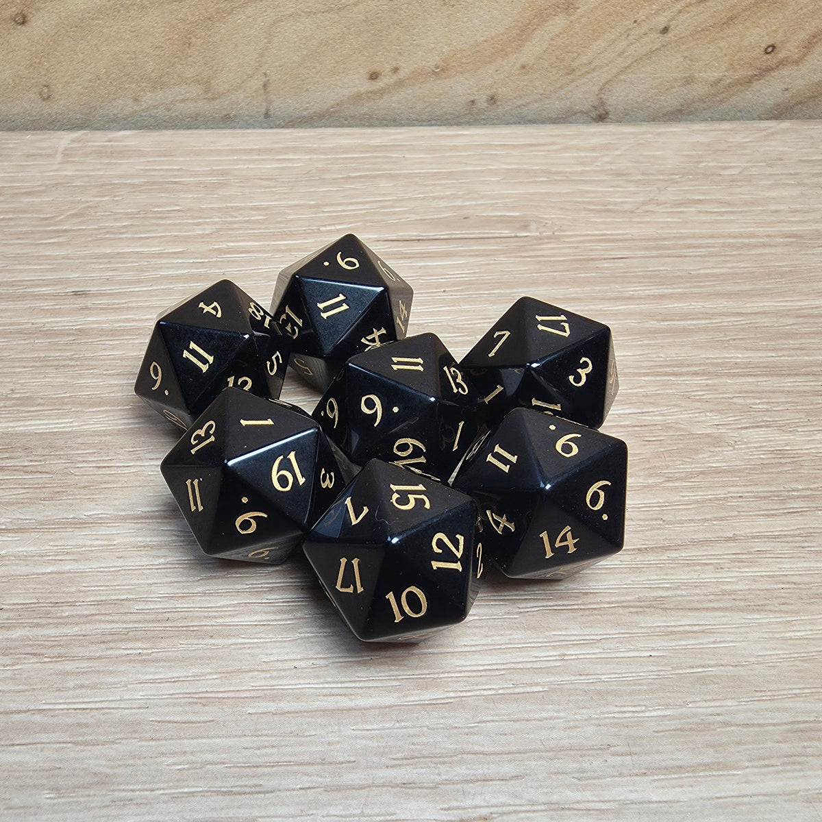 Obsidian Dungeons & Dragons Polyhedral D20 Dice