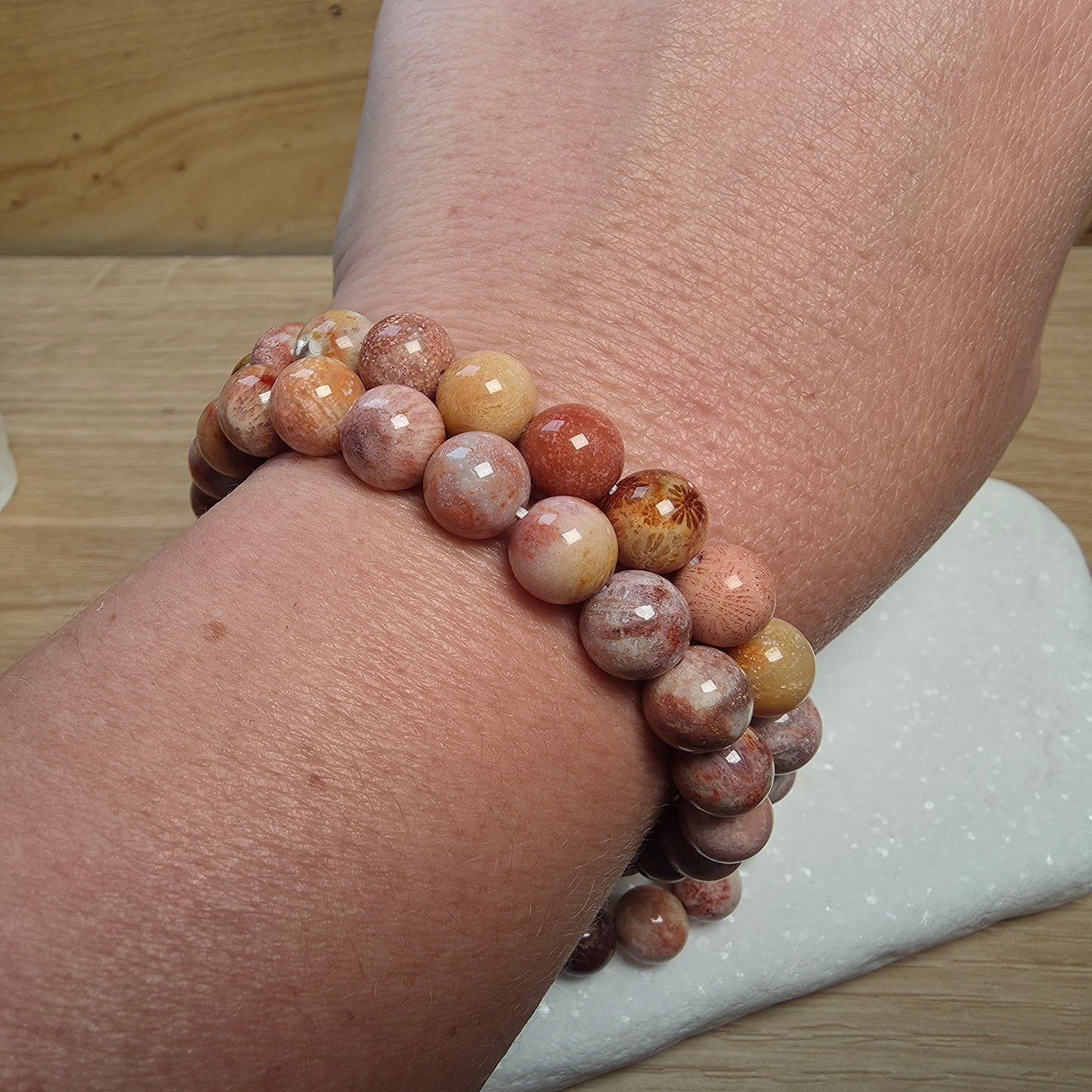 Natural Fossil Coral Bracelet – 8mm to 8.5mm
