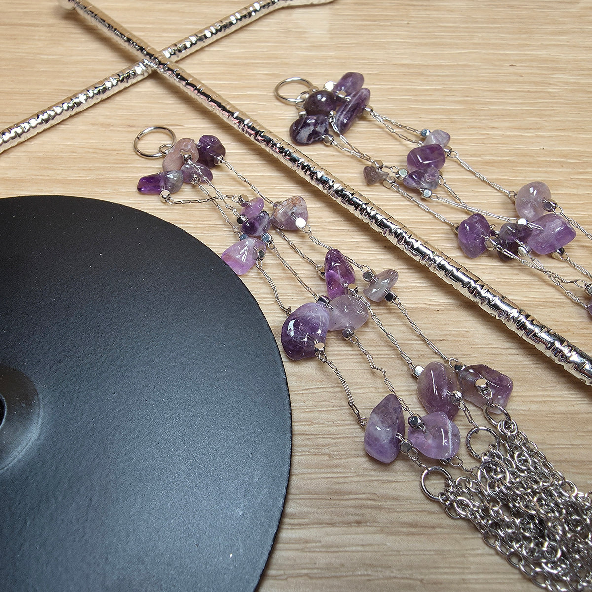 Double Hanging Sphere Holder | Amethyst