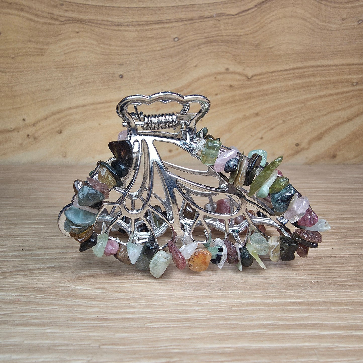 Crystal Butterfly Hair Claw Clip | Genuine Gemstone Hair Accessory