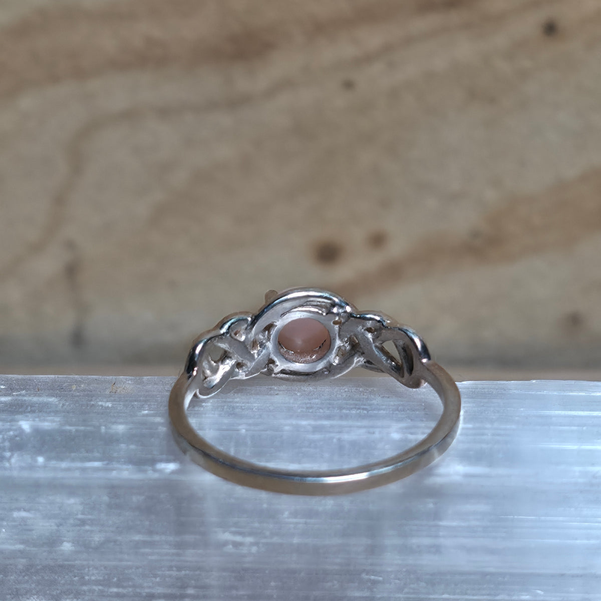 Pink Opal Sterling Silver Ring - Size 6