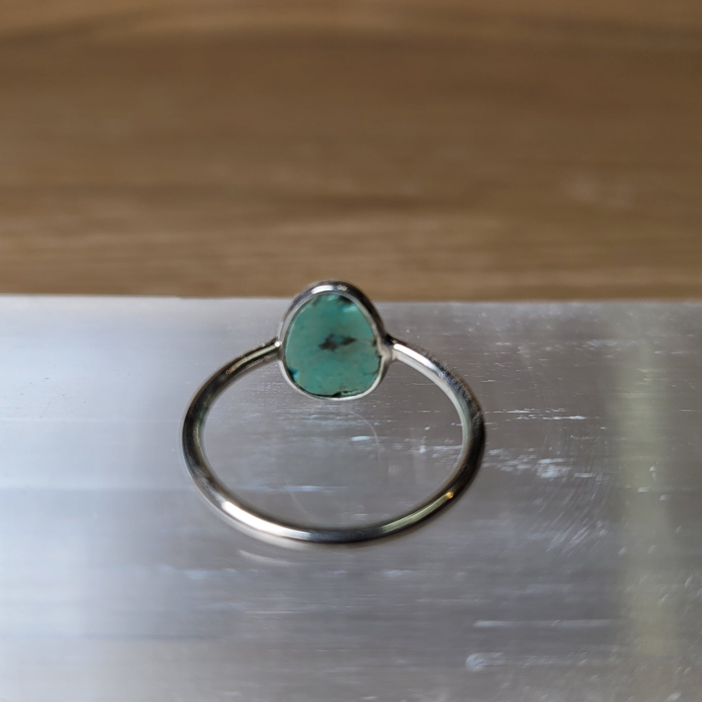 Kingman Turquoise Sterling Silver Ring - Size 4