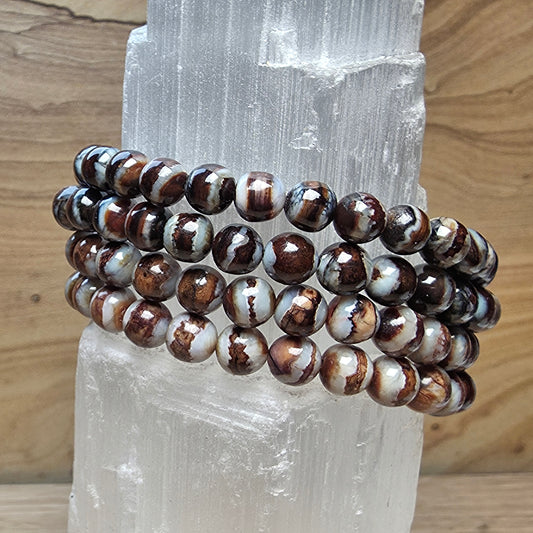 Fossilized Woolly Mammoth Tooth Bracelet – 6mm to 7mm