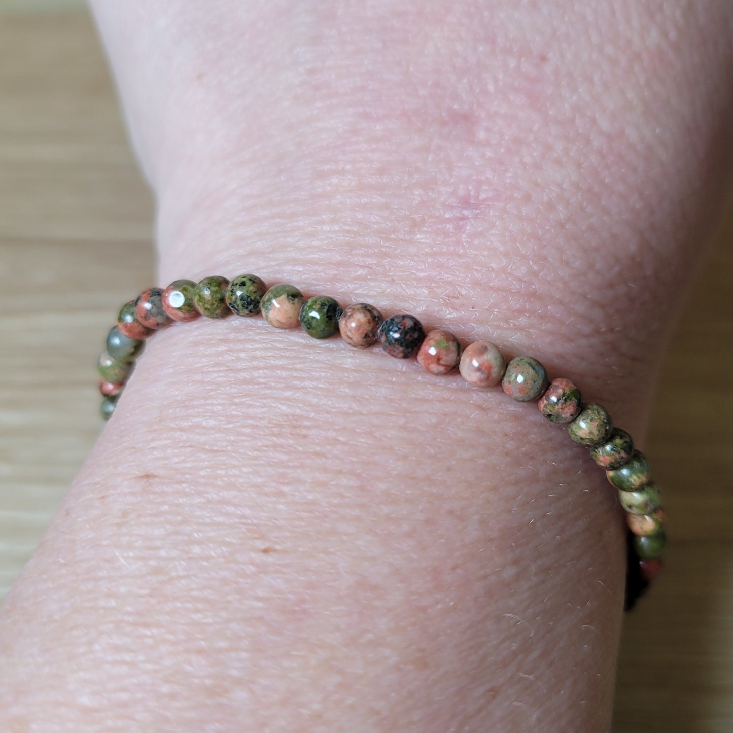 Unakite Bracelet - 4mm to 4.5mm