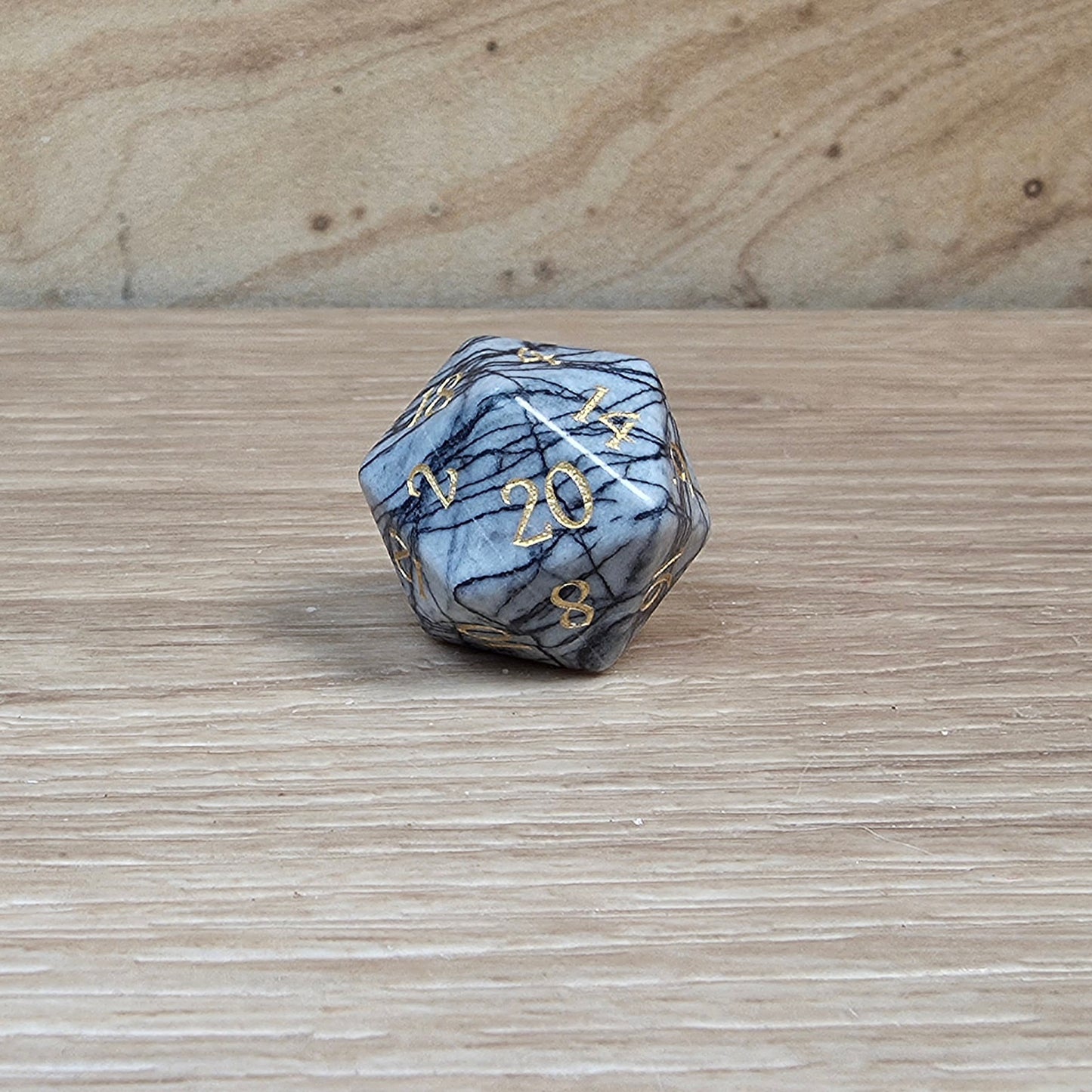 Black Network Jasper Dungeons & Dragons Polyhedral D20 Dice