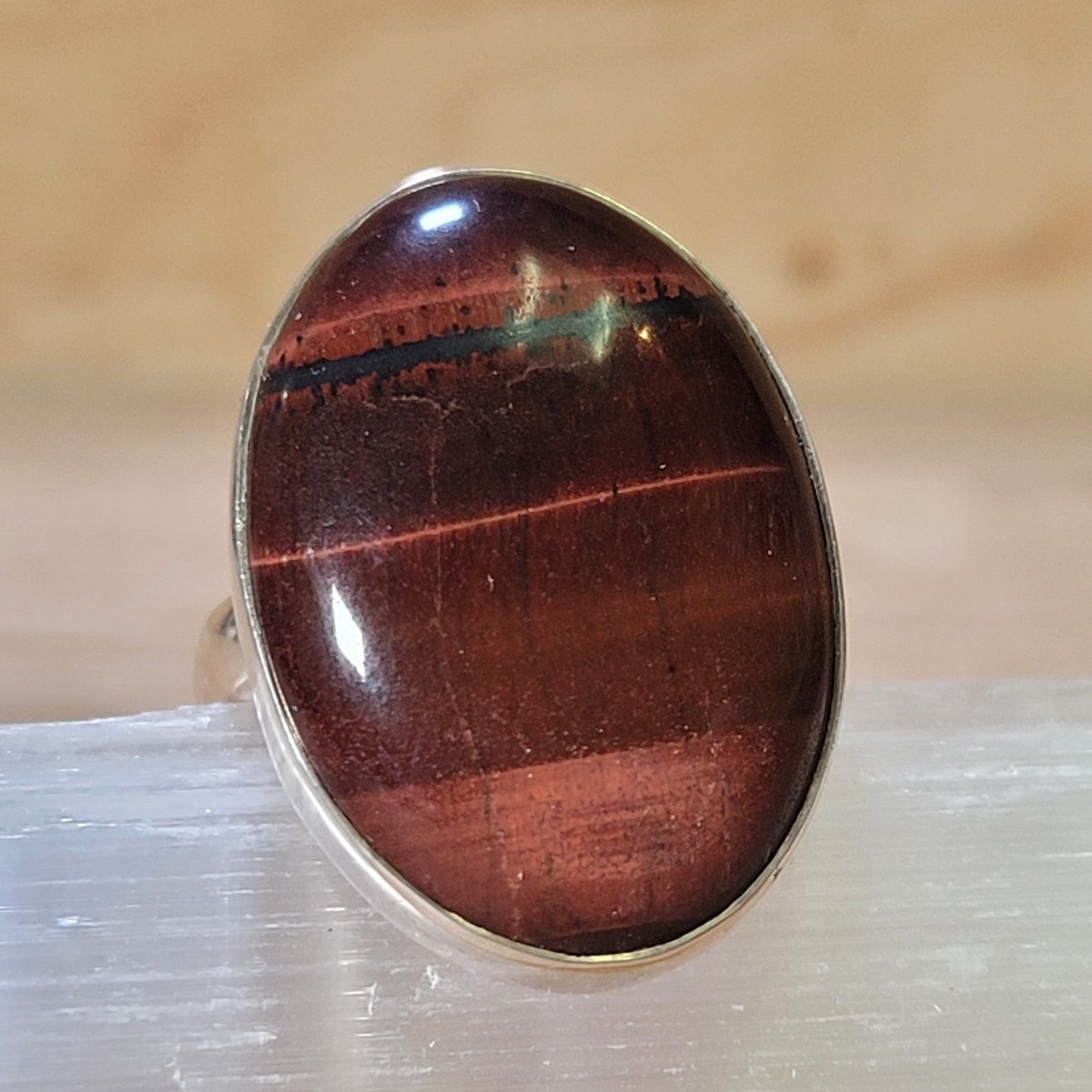 Red Tiger Eye Adjustable Ring